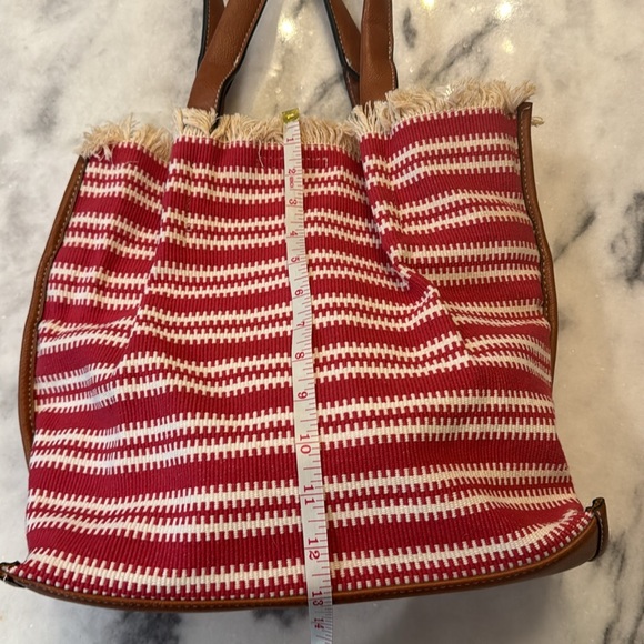 Clarks fringe striped leather and canvas tote - Picture 14 of 14